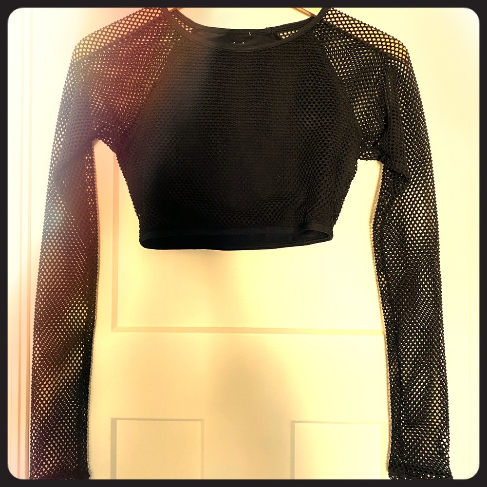 Roxy cropped mesh top